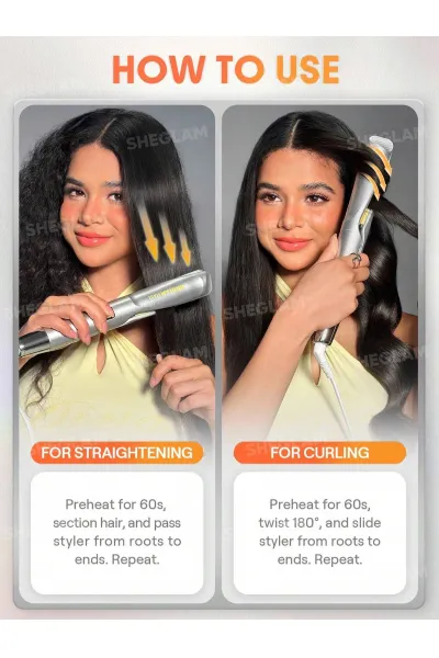  تصویر 6 : اتو مو فر کننده و صاف کننده Twist Kiss Flat Iron شیگلم Sheglam 