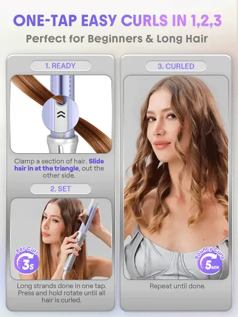 ویژگی‌های فر مو سایز ۲۵ اتوماتیک شیگلم با جریان هوای خنک مدل Airflow Styler Pro شیگلم Sheglam