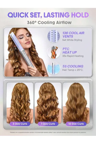  تصویر 6 : فر مو سایز ۲۵ اتوماتیک شیگلم با جریان هوای خنک مدل Airflow Styler Pro شیگلم Sheglam 