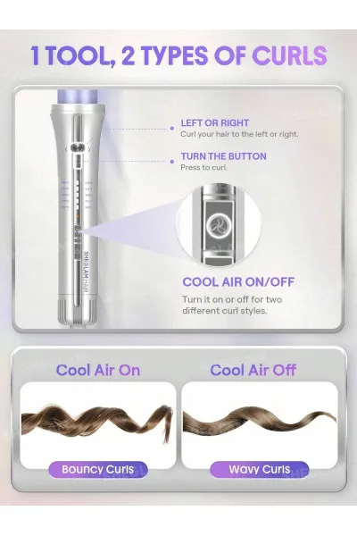  تصویر 8 : فر مو سایز ۲۵ اتوماتیک شیگلم با جریان هوای خنک مدل Airflow Styler Pro شیگلم Sheglam 