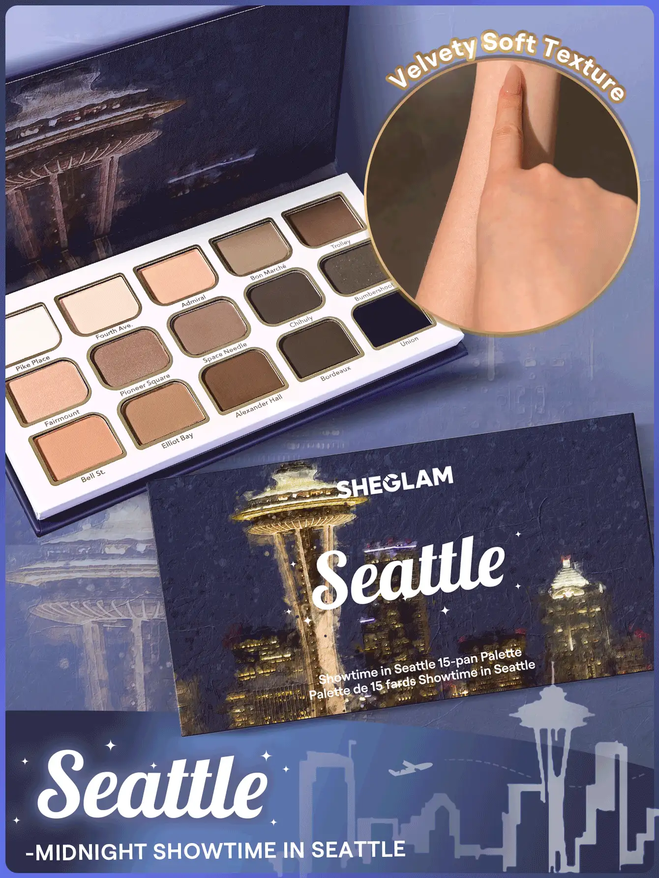 تصویر 2 : Sheglam شیگلم  پالت سایه چشم نود و اسموکی شیگلم Showtime In Seattle  
