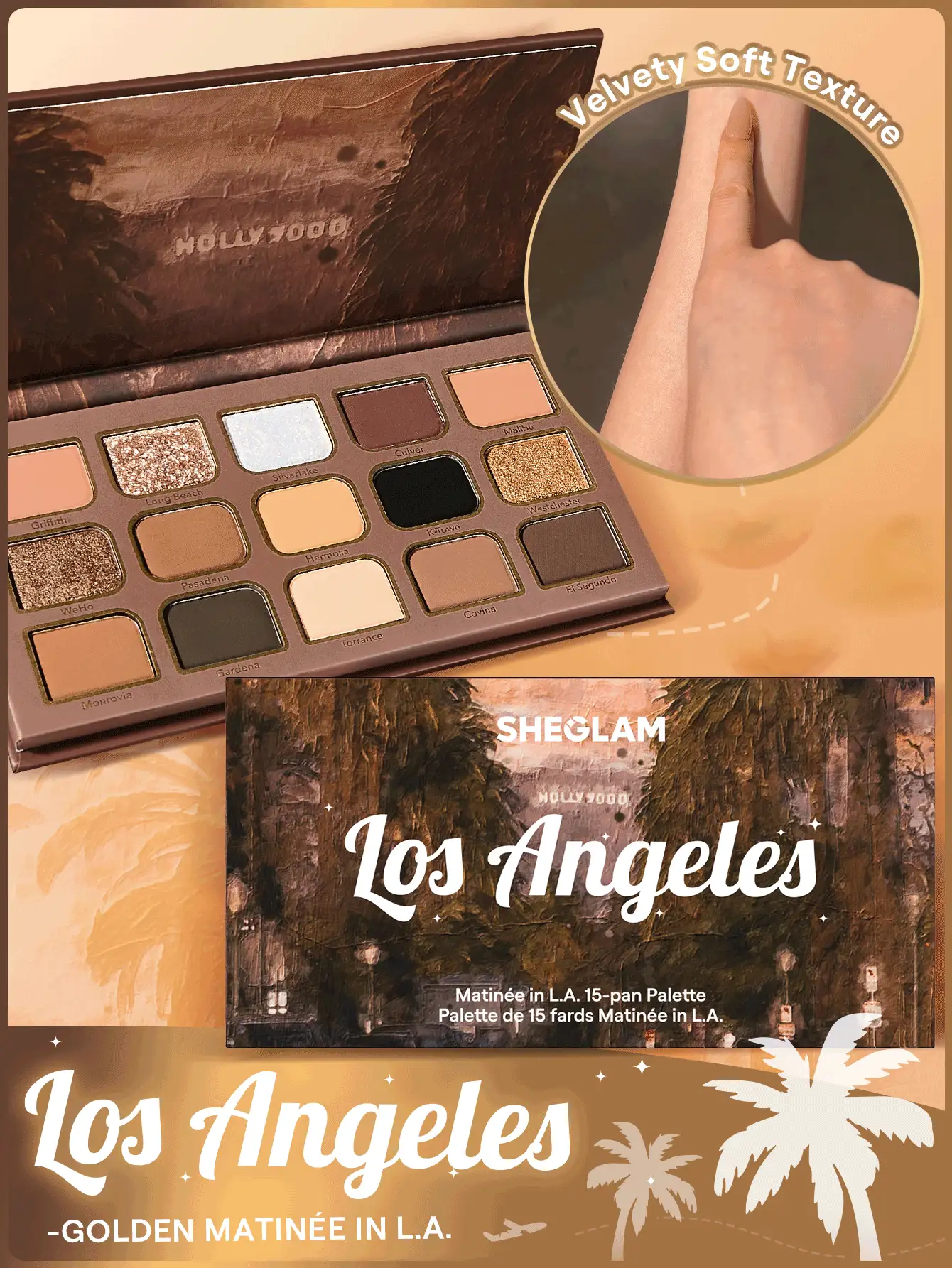  تصویر 2 : Sheglam شیگلم  پالت سایه چشم مات و شاین شیگلم Matinée In L.A.  