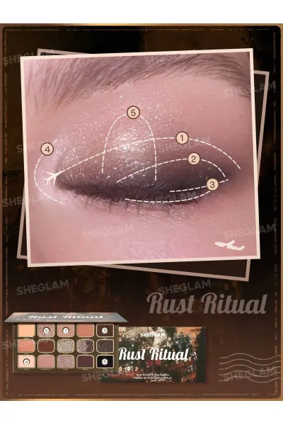  تصویر 3 : Sheglam شیگلم  پالت سایه چشم تناژ آجری و مسی شیگلم Rust Ritual  