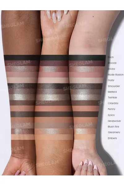  تصویر 4 : Sheglam شیگلم  پالت سایه چشم تناژ آجری و مسی شیگلم Rust Ritual  