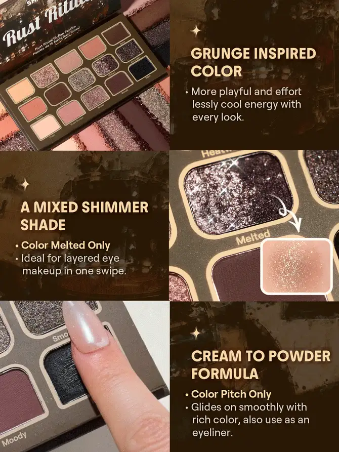  تصویر 5 : Sheglam شیگلم  پالت سایه چشم تناژ آجری و مسی شیگلم Rust Ritual  