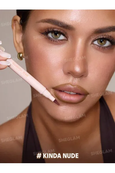  تصویر 2 : Sheglam شیگلم  مداد لب مایع و تینت لب شیگلم مدل True Stain Liquid Lip Liner رنگ 014 Kinda Nude  