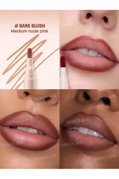  تصویر 1 : Sheglam شیگلم  مداد لب مایع و تینت لب شیگلم مدل True Stain Liquid Lip Liner رنگ 012 Bare Blush  