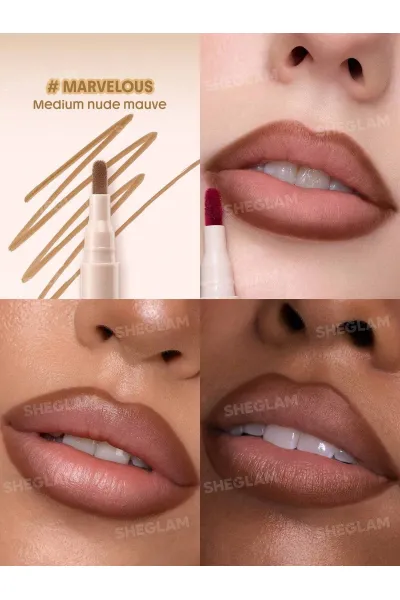  تصویر 1 : Sheglam شیگلم  مداد لب مایع و تینت لب شیگلم مدل True Stain Liquid Lip Liner رنگ 010 Marvelous  