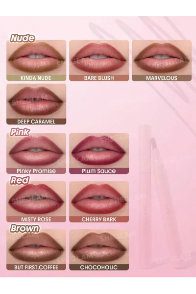 تصویر 5 : Sheglam شیگلم  مداد لب مایع و تینت لب شیگلم مدل True Stain Liquid Lip Liner رنگ 112 Plum Sauce  
