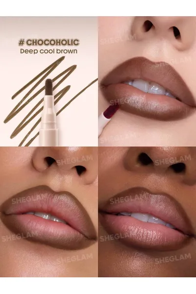  تصویر 1 : Sheglam شیگلم  مداد لب مایع و تینت لب شیگلم مدل True Stain Liquid Lip Liner رنگ 509 Chocoholic  