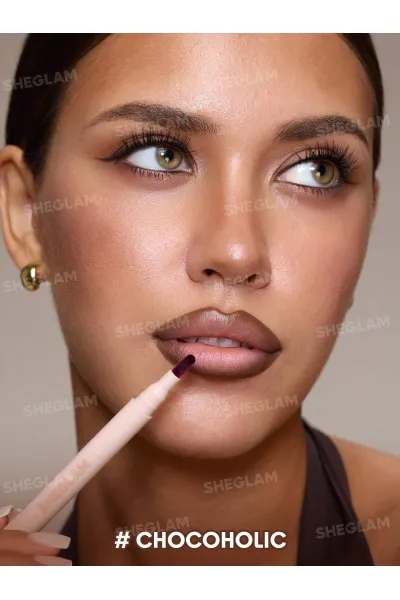  تصویر 2 : Sheglam شیگلم  مداد لب مایع و تینت لب شیگلم مدل True Stain Liquid Lip Liner رنگ 509 Chocoholic  