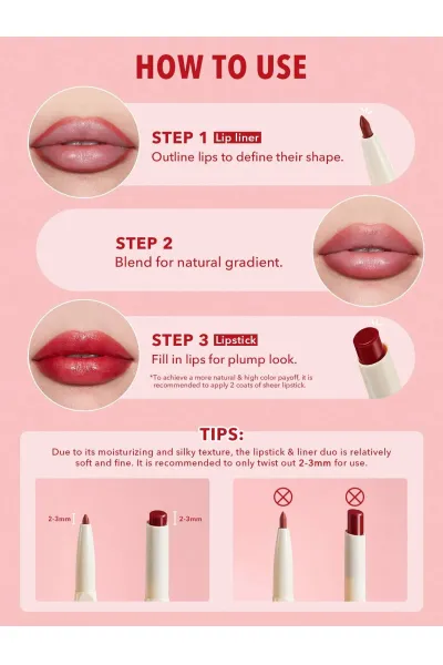  تصویر 4 : Sheglam شیگلم  مداد لب و خط لب رنگ Strawberry Sorbet  