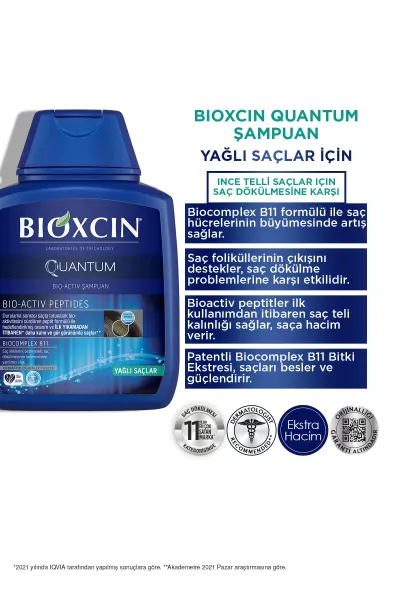  تصویر 1 : BIOXCIN بیوکسین  شامپو کوانتوم ضد ریزش موهای چرب  