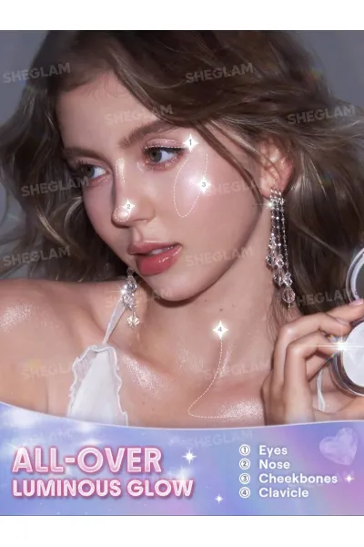  تصویر 3 : Sheglam شیگلم  رژگونه و هایلایتر دوکاره کریستال اینتنشنز رنگ Rose Quartz  