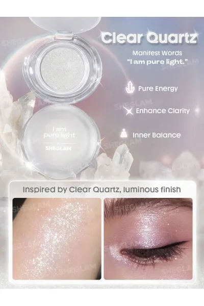  تصویر 2 : Sheglam شیگلم  سایه چشم اکلیلی درخشان کریستال اینتنشنز رنگ  Clear Quartz  