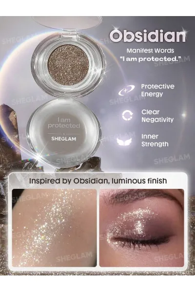  تصویر 3 : Sheglam شیگلم  سایه چشم اکلیلی درخشان کریستال اینتنشنز رنگ Obsidian  