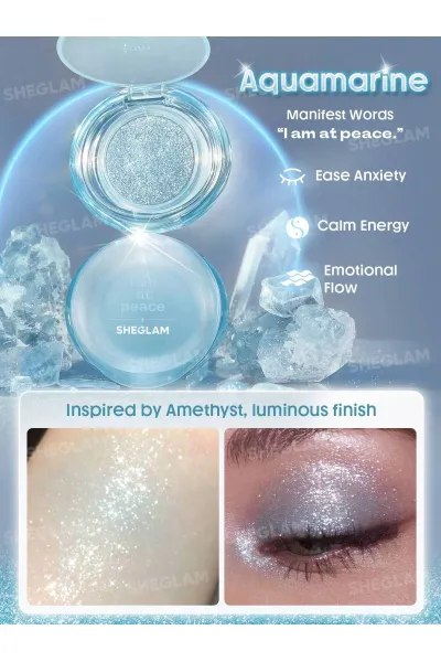  تصویر 3 : Sheglam شیگلم  سایه چشم اکلیلی درخشان کریستال اینتنشنز رنگ Aquamarine  