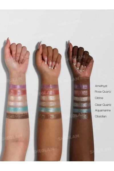  تصویر 6 : Sheglam شیگلم  سایه چشم اکلیلی درخشان کریستال اینتنشنز رنگ Aquamarine  