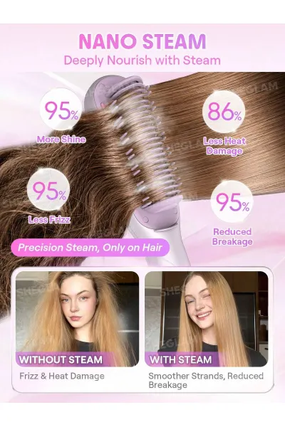  تصویر 3 : برس حرارتی بخاردار صاف کننده مو شیگلم Sheglam 