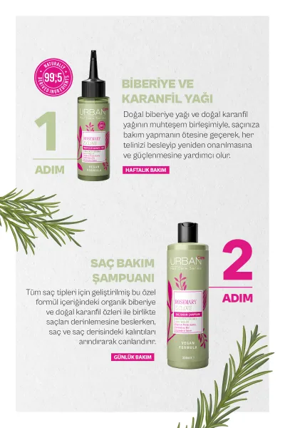  تصویر 2 : Urban Care اوربان کر  شامپو ضدریزش تقویت کننده و احیا کننده مو رزماری و میخک  