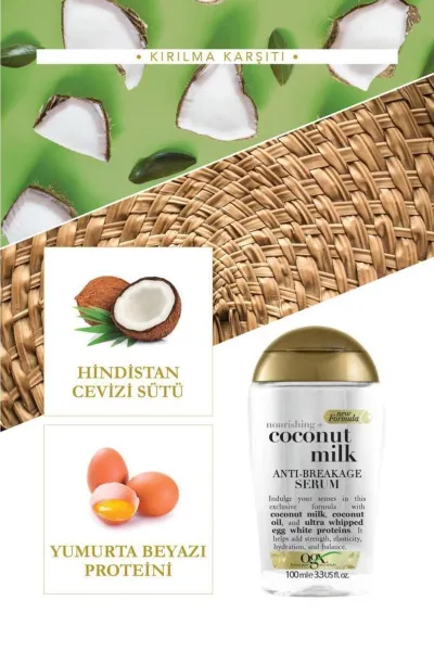  تصویر 2 : Ogx او جی ایکس Coconut Milk روغن شیر نارگیل ضد شکنندگی مو  