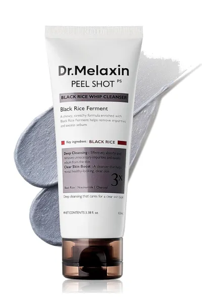 خرید و قیمت شوینده پیل شات برنج سیاه  ضد جوش، روشن کننده و کنترل منافذ پوست Dr.Melaxin  دکتر ملاکسین اصل