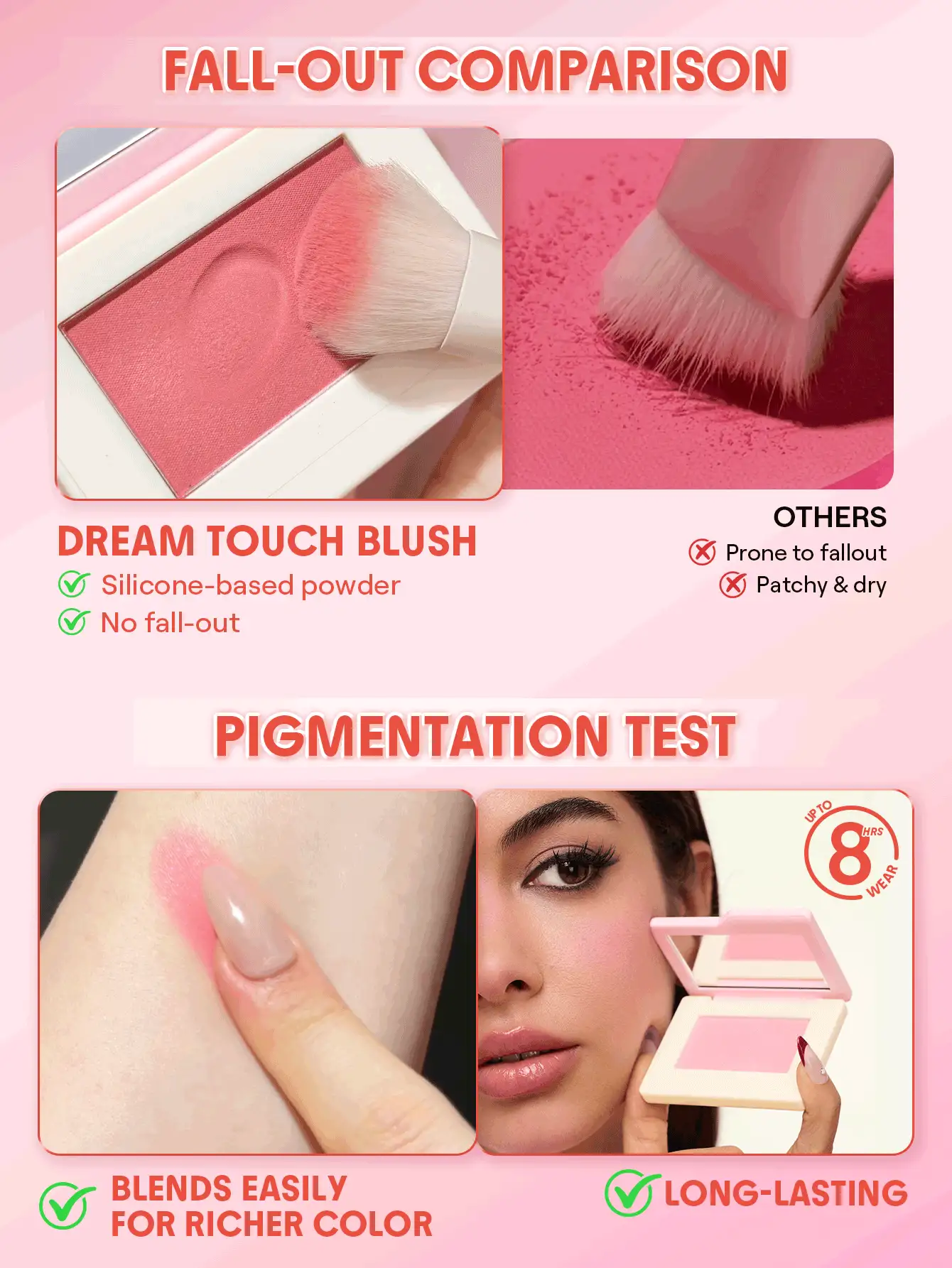  تصویر 4 : Sheglam شیگلم  رژگونه پودری مدل Dream touch رنگ 110 Vacay Mode  