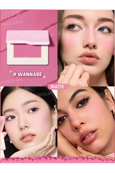  تصویر 1 : رژگونه پودری مدل Dream touch رنگ 017 Wannabe شیگلم Sheglam 