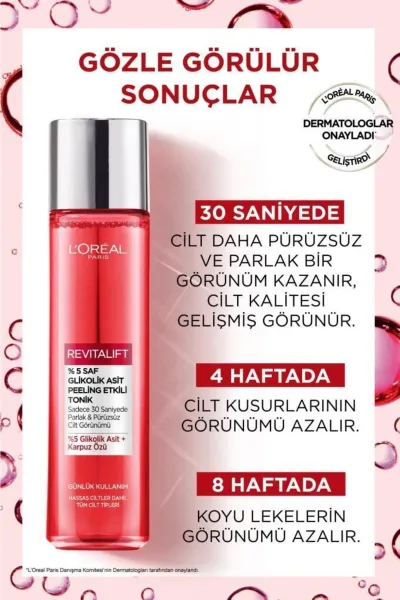  تصویر 3 : تونر گلیکولیک اسید لایه بردار و روشن کننده پوست صورت Revitalift لورال پاریس L'Oreal Paris 