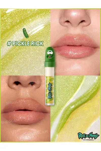  تصویر 1 : برق لب رنگی و براق کننده Multiverse Swirl کالکشن ریک اند مورتی رنگ Pickle Rick شیگلم Sheglam 