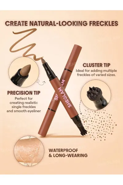  تصویر 1 : Sheglam شیگلم  قلم کک و مک طبیعی Double Dot Freckle Pen رنگ Fawn  