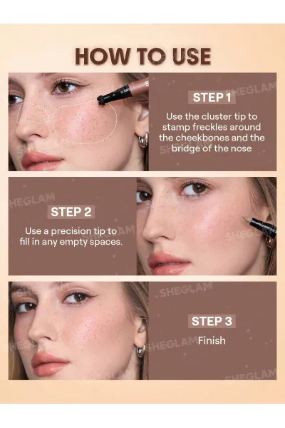  تصویر 5 : Sheglam شیگلم  قلم کک و مک طبیعی Double Dot Freckle Pen رنگ Dark Chocolate  