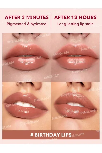  تصویر 1 : Sheglam شیگلم  تینت لب آبرسان و ماندگار رنگ Birthday Lips  