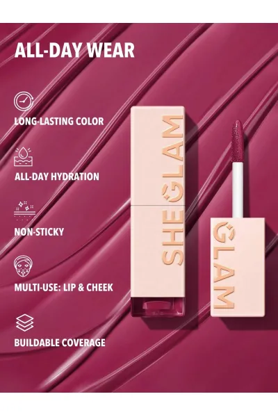  تصویر 4 : Sheglam شیگلم  تینت لب آبرسان و ماندگار رنگ Cheeky  