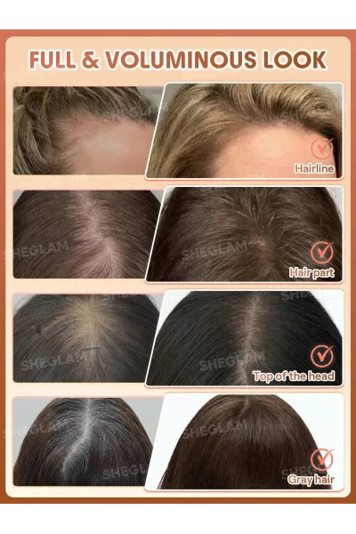  تصویر 3 : Sheglam شیگلم  اسپری فیبر مو پوشاننده ریشه و کم‌پشتی مو رنگ تاپ (قهوه‌ای روشن خاکستری) Taupe  