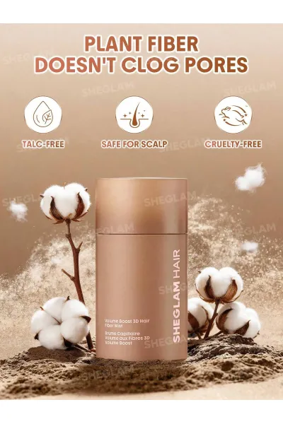  تصویر 5 : Sheglam شیگلم  اسپری فیبر مو سه بعدی پوشاننده ریشه و کم‌پشتی مو رنگ قهوه‌ای تیره Dark Brown  