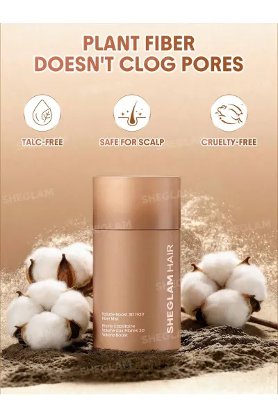  تصویر 5 : Sheglam شیگلم  اسپری فیبر مو سه بعدی پوشاننده ریشه و کم‌پشتی مو رنگ قهوه‌ای روشن Light Brown  