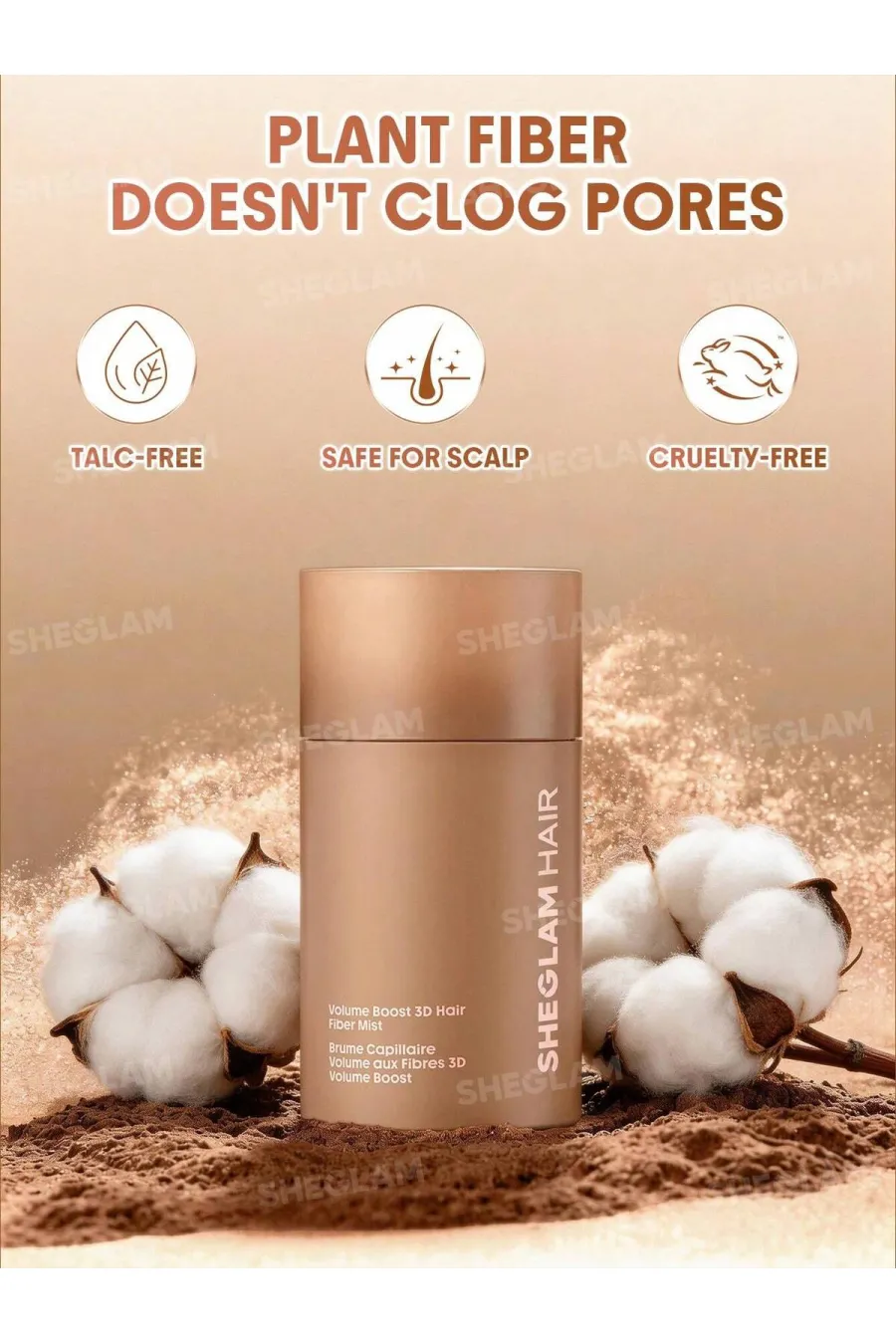 درباره اسپری فیبر مو سه بعدی پوشاننده ریشه و کم‌پشتی مو رنگ قرمز Red شیگلم Sheglam