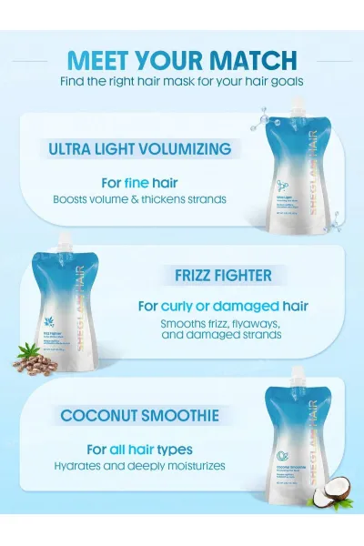  تصویر 7 : Sheglam شیگلم  ماسک مو آبرسان و نرم کننده نارگیل Coconut Smoothie  