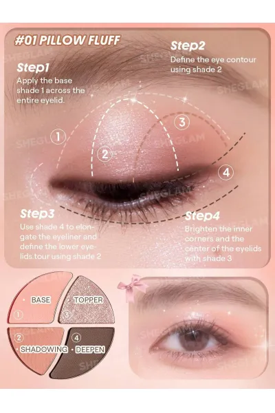  تصویر 2 : Sheglam شیگلم  پالت سایه چشم مینی دی دریمر رنگ Pillow Fluff  