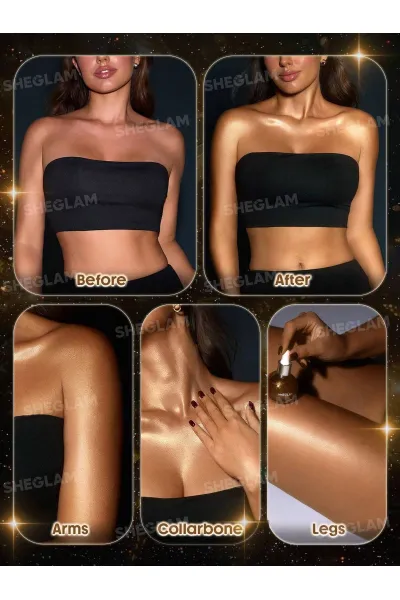  تصویر 2 : Sheglam شیگلم  روغن بدن هایلایتر و براق کننده Sunlit Silk رنگ Frosted Opal  