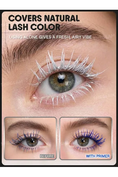  تصویر 4 : Sheglam شیگلم  پرایمر مژه حجم دهنده و بلند کننده Lashlighter رنگ سفید  
