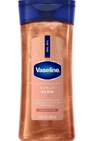 Vaseline-وازلین--ژل-روغن-بدن-براق-کننده-سان‌لیت-گلو-وازلین-با-رایحه-وانیل-و-کره-کاکائو-