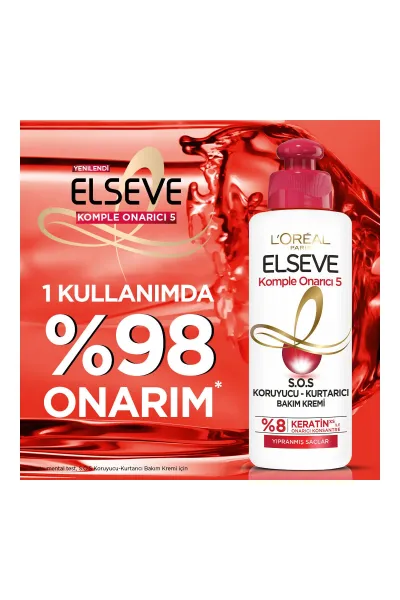  تصویر 5 : L'Oreal Paris لورال پاریس Elseve کرم مو ترمیم کننده کراتین  