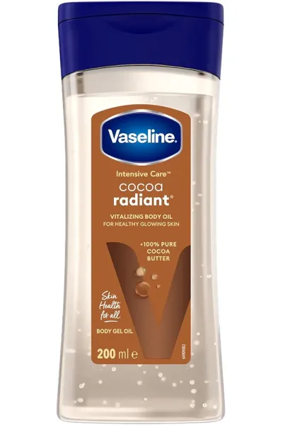 خرید و قیمت ژل روغن بدن آبرسان و درخشان کننده کاکائو رادیانت Vaseline  وازلین اصل