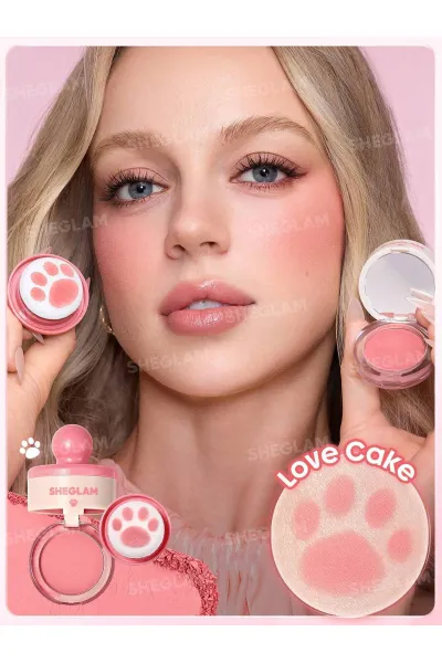  تصویر 2 : رژگونه استامپی طرح پنجه گربه رنگ Love Cake شیگلم Sheglam 