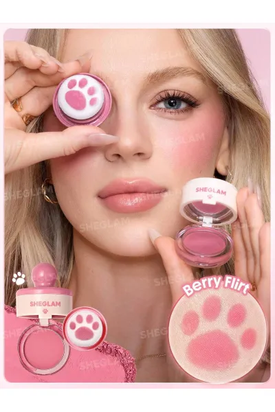  تصویر 3 : رژگونه استامپی طرح پنجه گربه رنگ Berry Flirt شیگلم Sheglam 