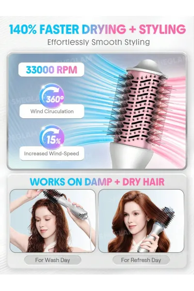  تصویر 6 : برس سشوار حرارتی حرفه‌ای سایز 61mm شیگلم Sheglam 