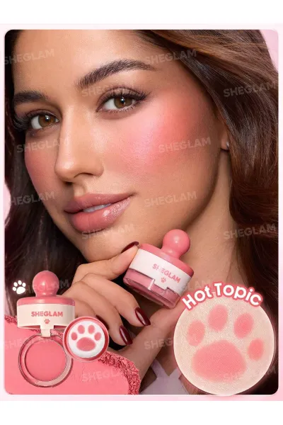  تصویر 7 : رژگونه استامپی طرح پنجه گربه رنگ Hot Topic شیگلم Sheglam 