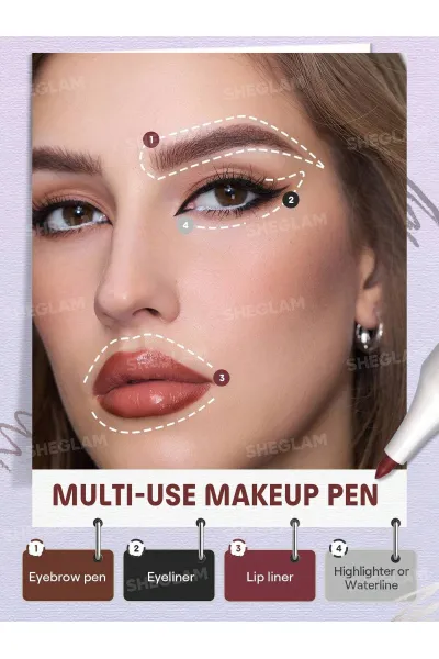 تصویر 3 : مداد آرایشی ۴ کاره چند رنگ شیگلم Sheglam 